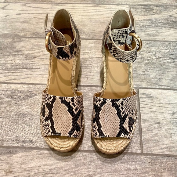 Marc Fisher Snakeskin Espadrille Sandal Sz 9 - Picture 4 of 5